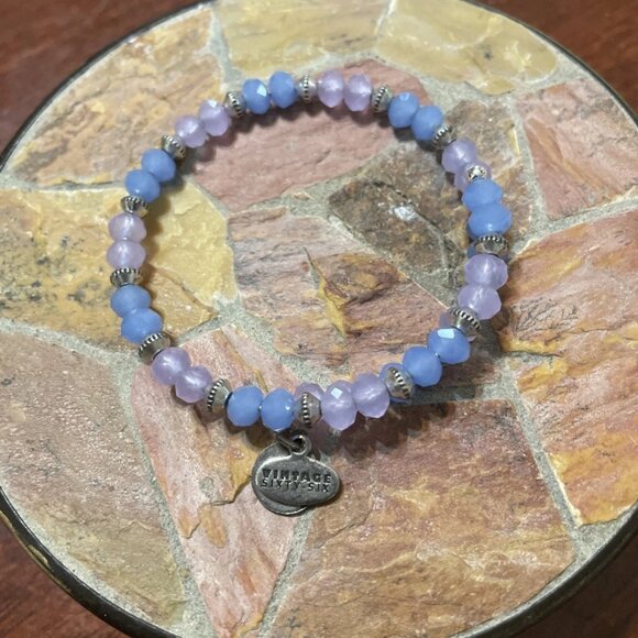 Alex and Ani Vintage 66 Road to Romance Periwinkle Sentiment Wrap Bracelet - Picture 1 of 3
